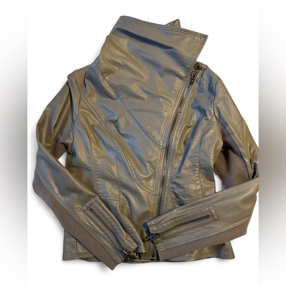Blank NYC Vegan Leather Jacket Grey Size S - Picture 7 of 7